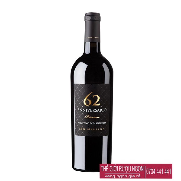 Rượu vang Ý 62 ANNIVERSARIO Primitivo